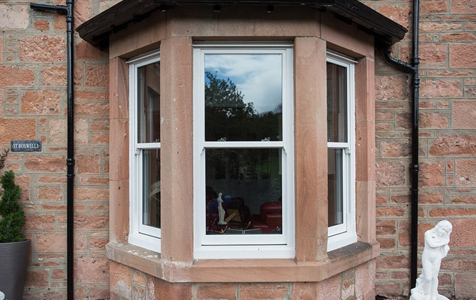 White sash bay window