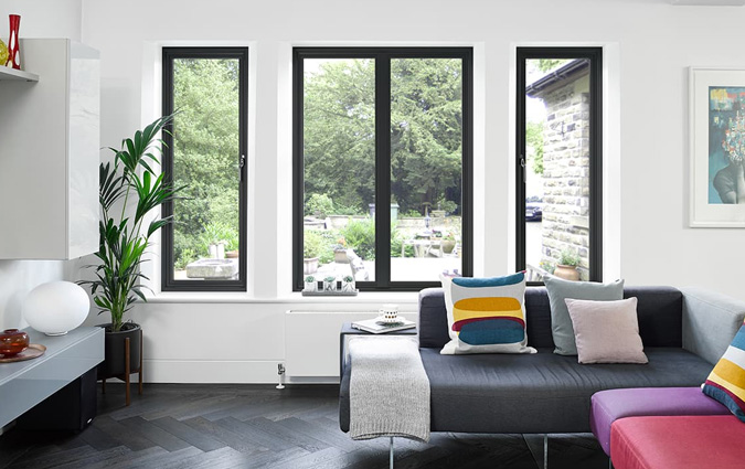 Black aluminium window