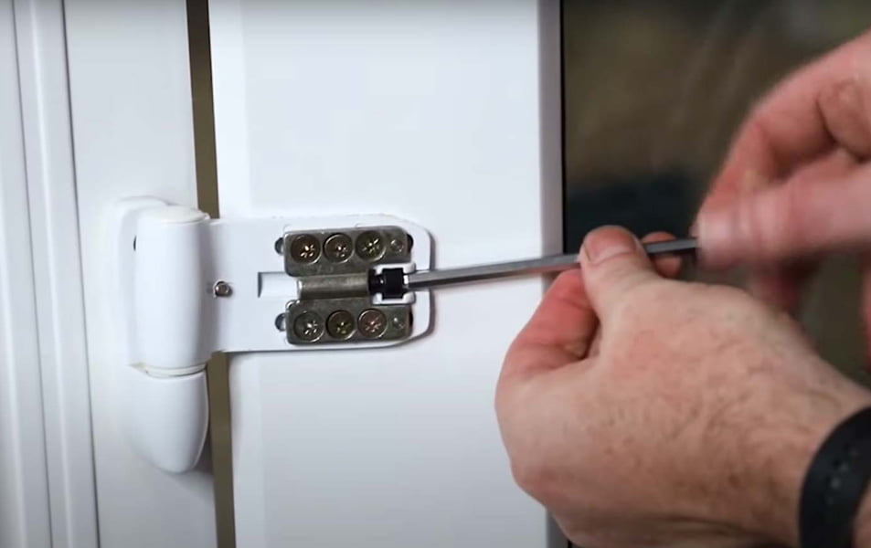 How to adjust a uPVC door hinge