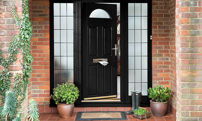 An Everest black uPVC entrance door