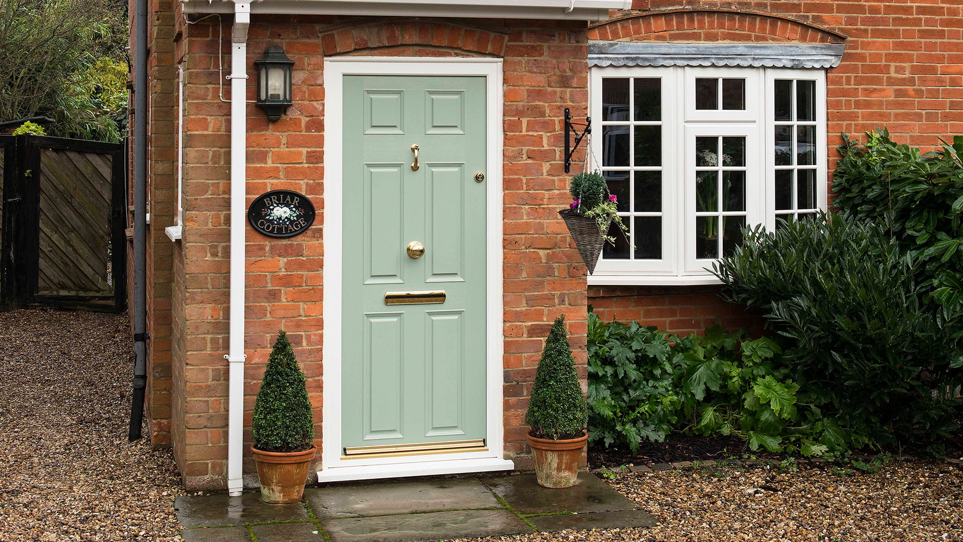 An Everest green front door