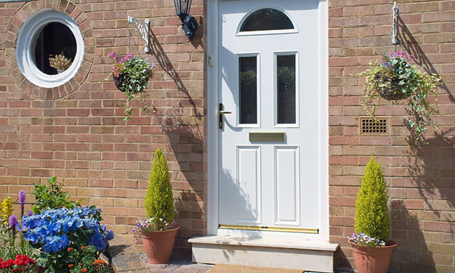 An Everest white composite entrance door