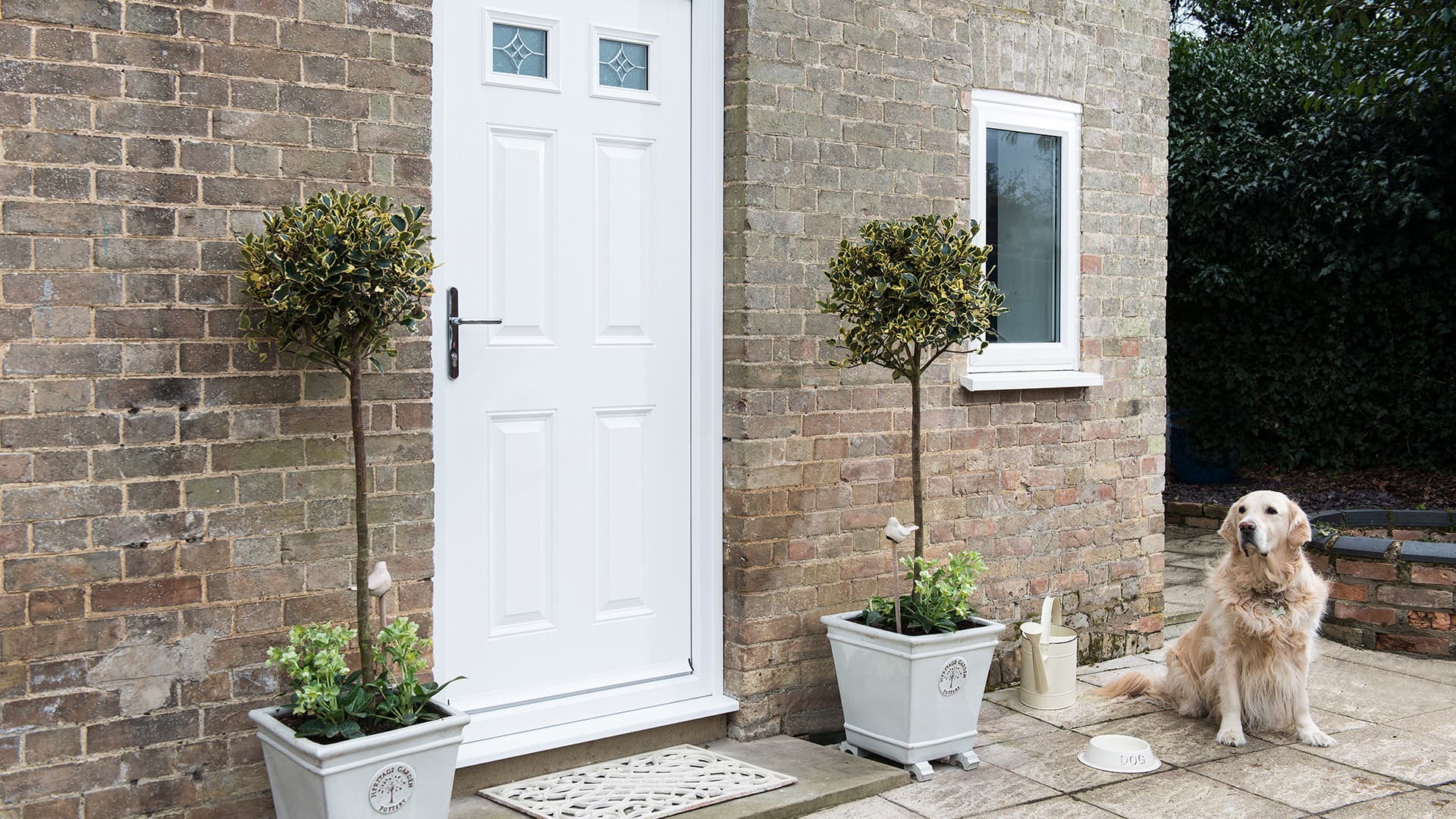 An Everest white front door