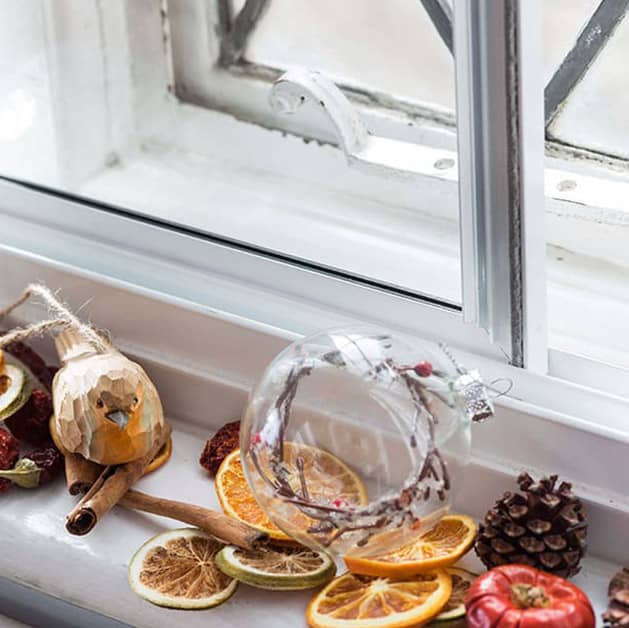 White Everest secondary glazing window with window decorations