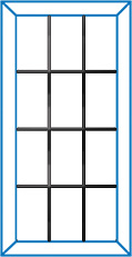 Rectangular leaded glass