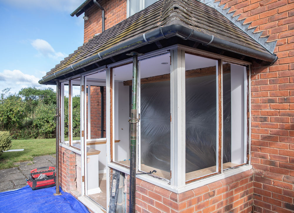White uPVC sash windows in a living room