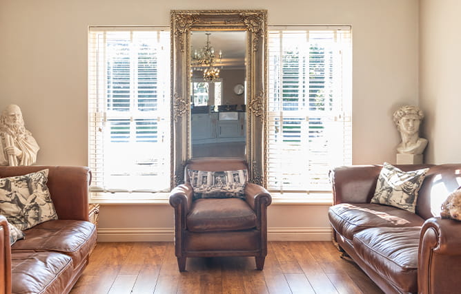 White uPVC sash windows in a living room