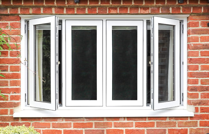 Beautiful flush sash uPVC windows up close