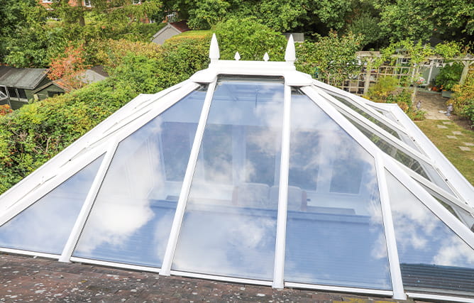 The glass roof of an Edwardian Orangery installed by Everest