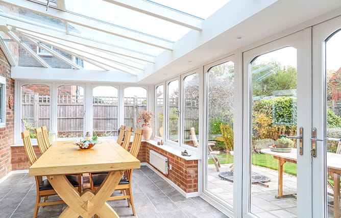 A large uPVC Cheltenham conservatory