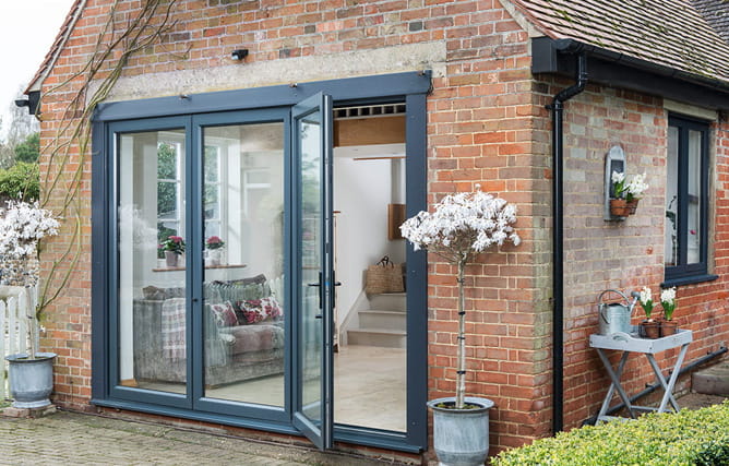 Bi-fold doors made from aluminium