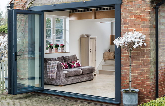 Anthracite grey bi-fold doors