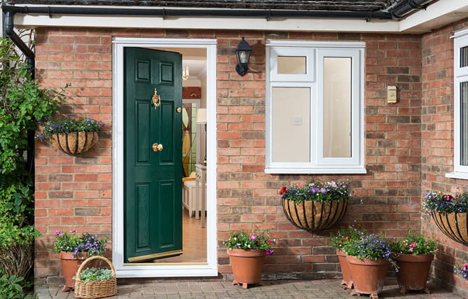 Front composite door slightly open