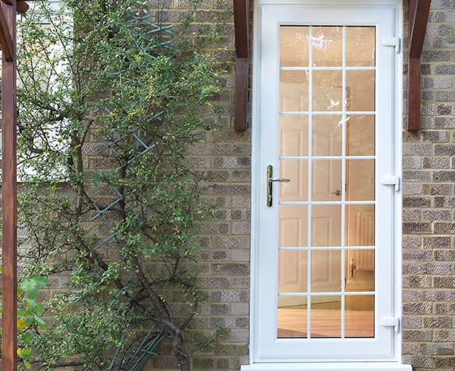 White uPVC entrance door open