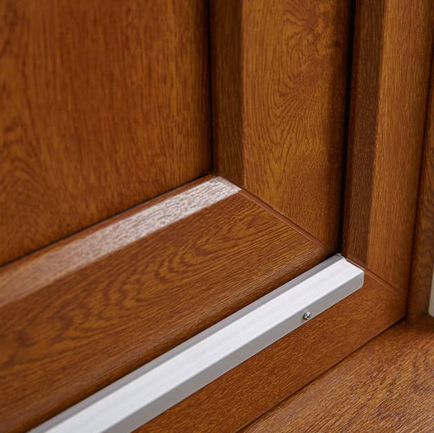 Close up of golden oak uPVC