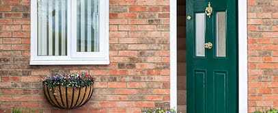 Racing green entrance composite door