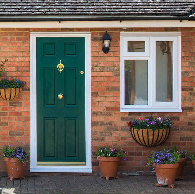 Racing green entrance composite door