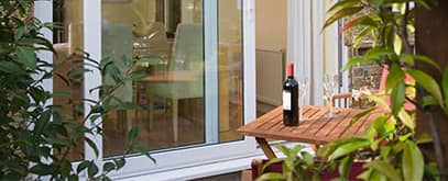 uPVC sliding patio doors open