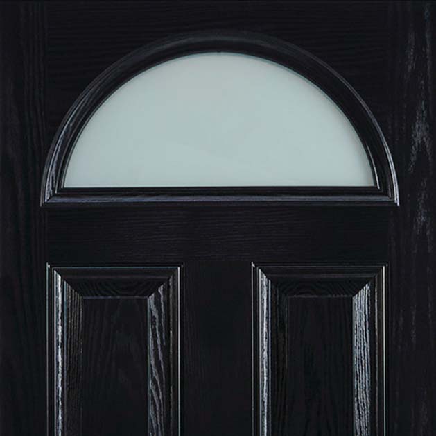 Glazing panel on a black front door