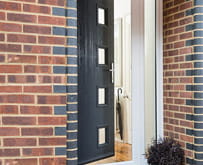 Contemporary entrance door in black