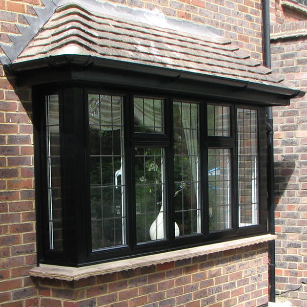 Black aluminium bay window