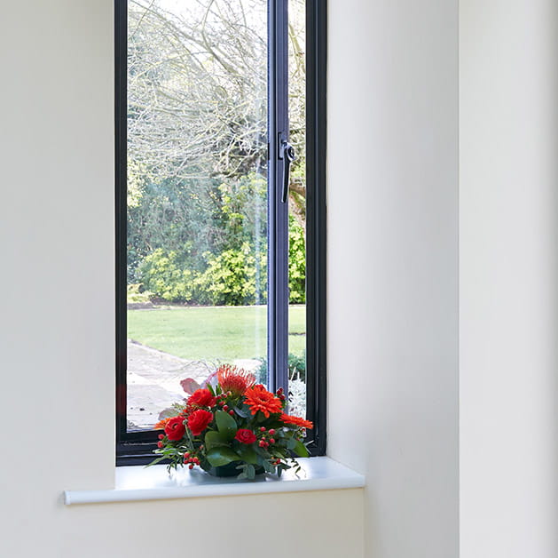 Slimline black aluminium window