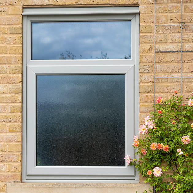 uPVC window in Olive Grey