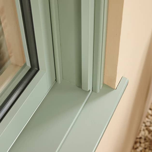 Green wooden Everest sash window