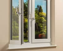 White Everest uPVC tilt and turn window in an open position