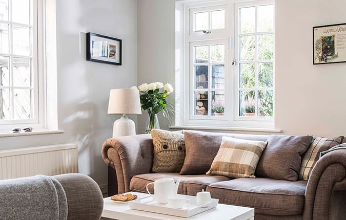 White upvc cottage window