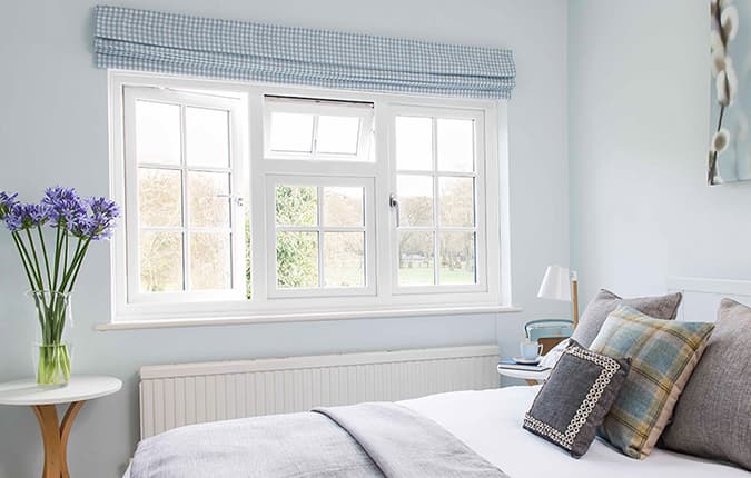 White upvc casement window