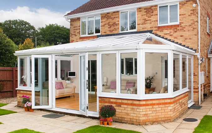 A large uPVC classic conservatory