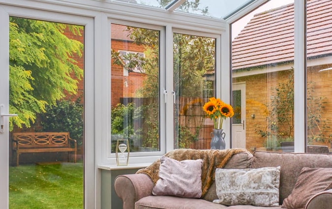 A cosy space in a lean-to conservatory