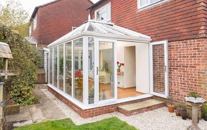 A uPVC Edwardian conservatory