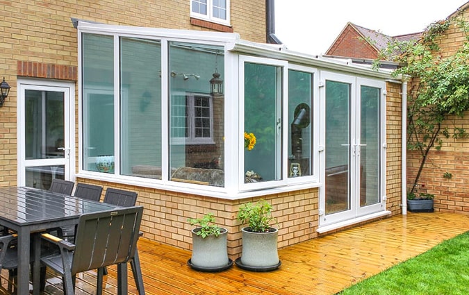 A small lean-to conservatory