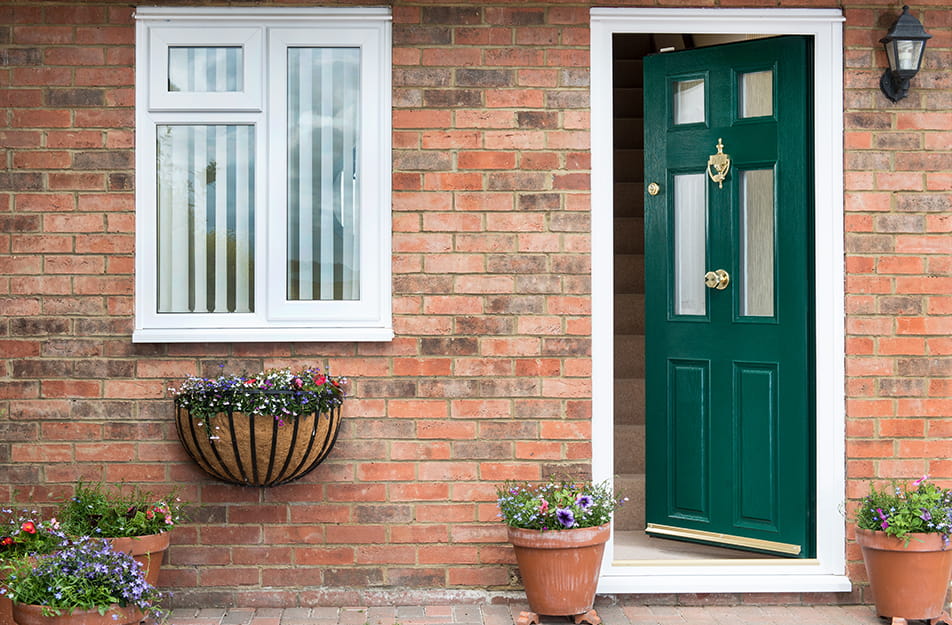 An external composite front door