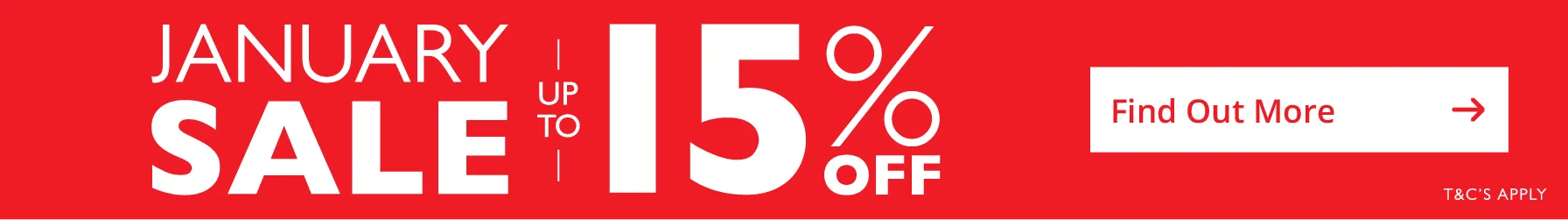 January up to 15% off Desktop Banner