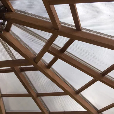 Everest conservatory wooden roof structure with translucent panels