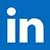 LinkedIn logo in white on a cobalt blue background