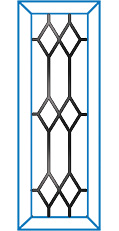 Everest conservatory window with black diamond pattern