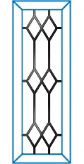 Everest conservatory window with black diamond pattern