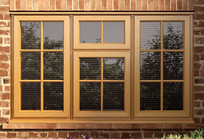 Everest conservatory window light golden brown wood