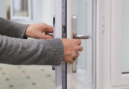 Person opening Everest conservatory door
