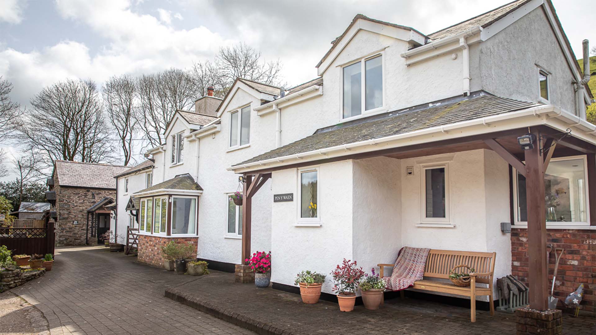 White casement windows whole house