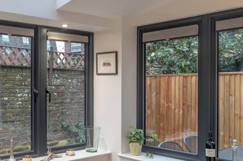 Everest conservatory windows with dark grey frames