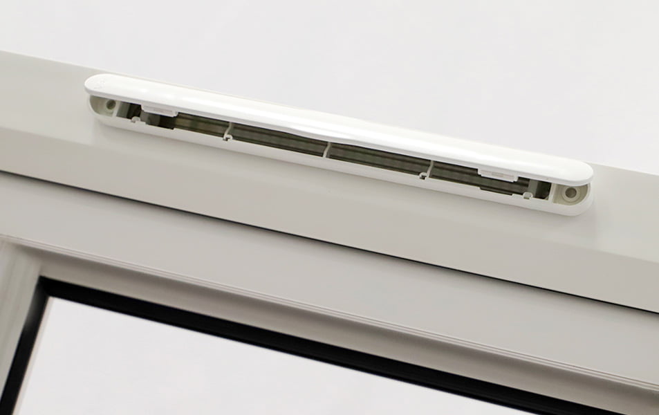 White Everest conservatory window vent detail