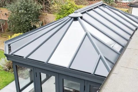 Grey Everest conservatory roof with panels