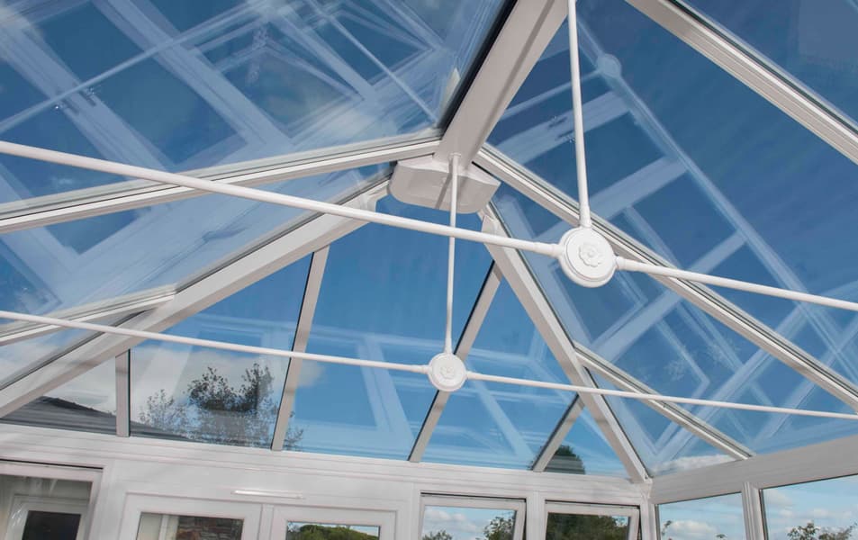 Everest conservatory white glass roof structure