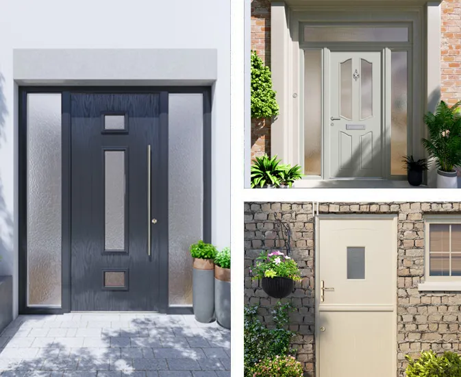 Everest conservatory doors in gray and beige
