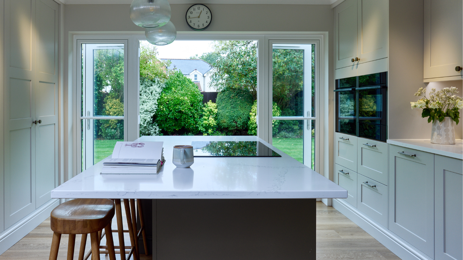 white upvc french doors